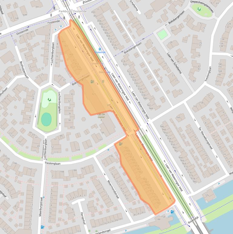 Kaart van postcodegebied 2548BR.