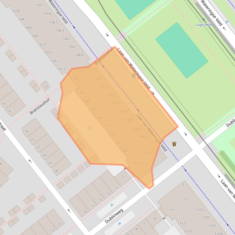 Kaart van postcodegebied 2548BT.