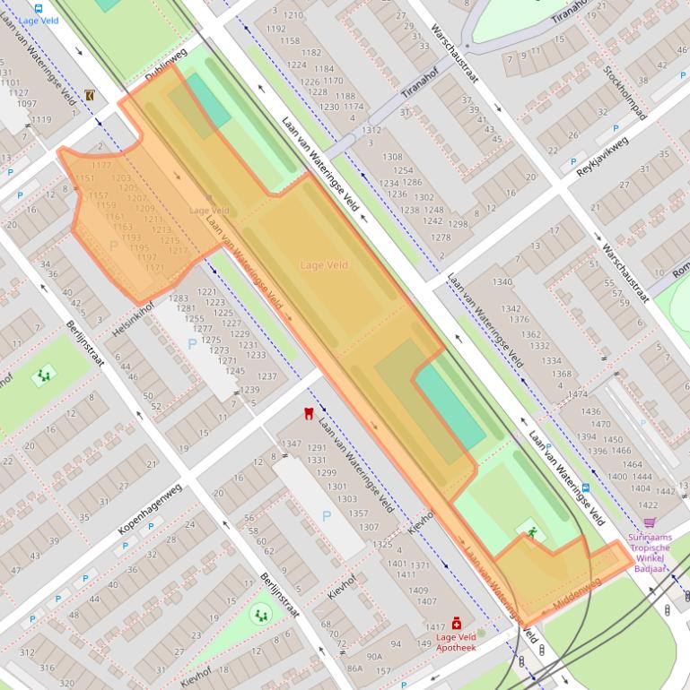 Kaart van postcodegebied 2548BV.
