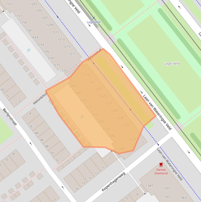 Kaart van postcodegebied 2548BW.