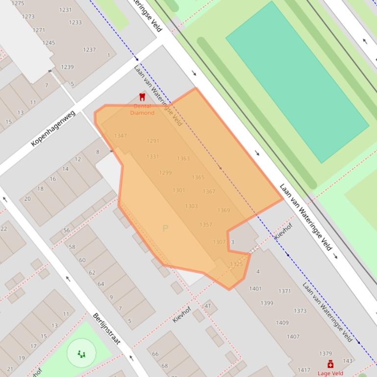 Kaart van postcodegebied 2548BX.