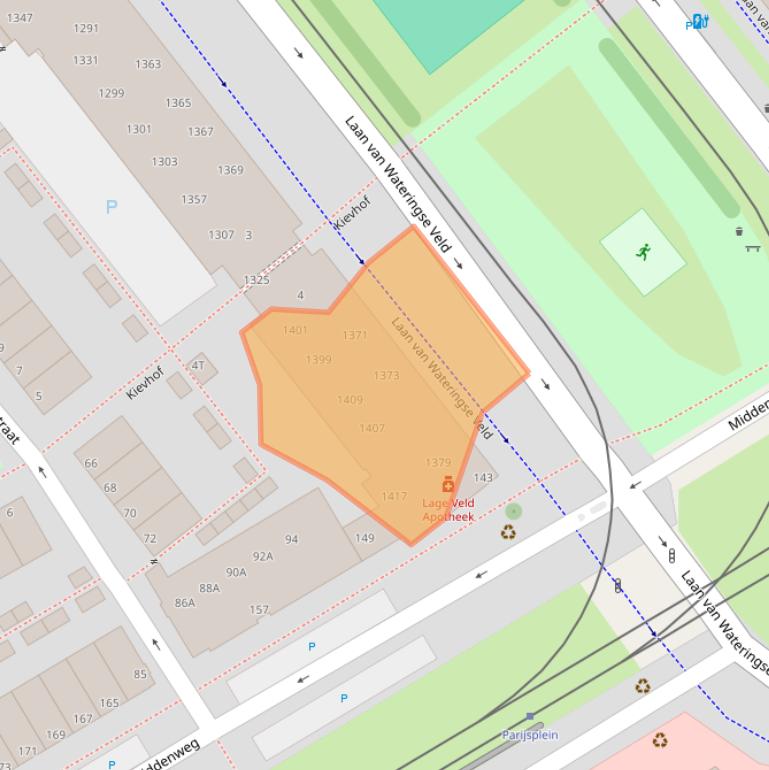 Kaart van postcodegebied 2548BZ.