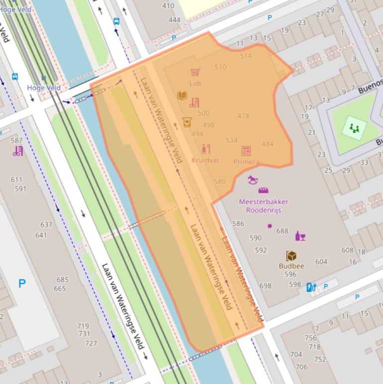 Kaart van postcodegebied 2548CL.