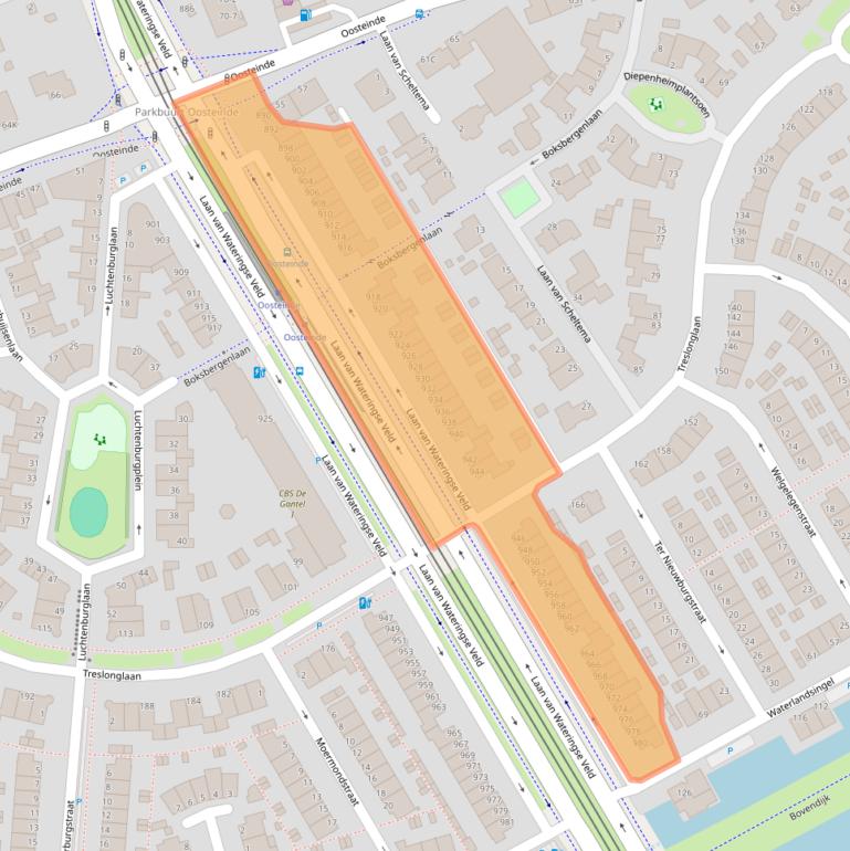 Kaart van postcodegebied 2548CR.