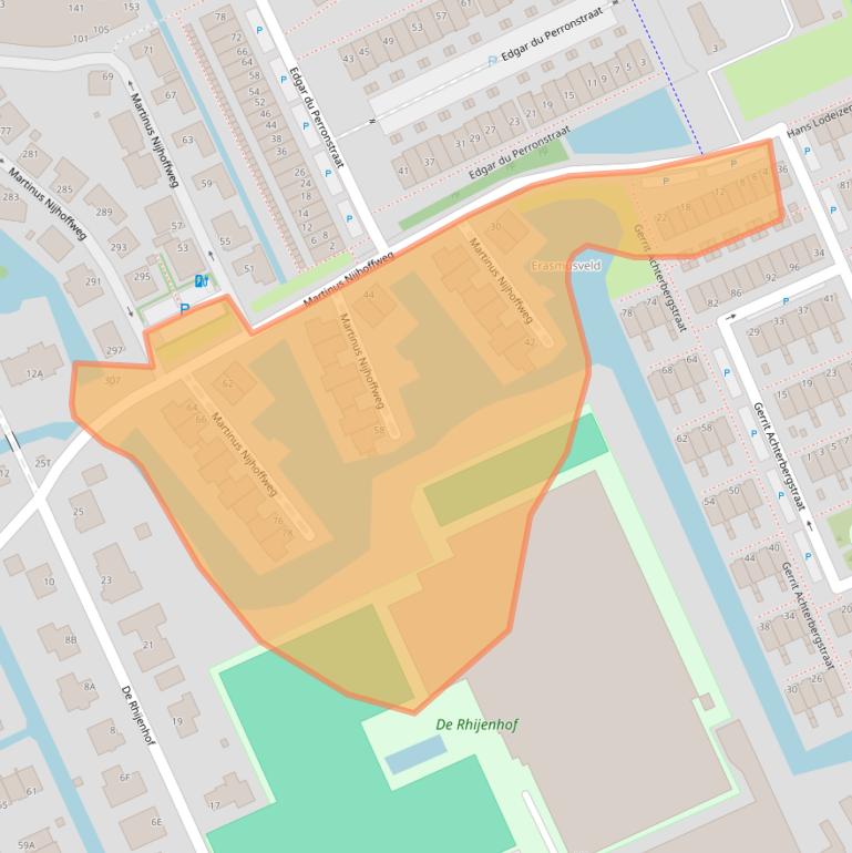 Kaart van postcodegebied 2548EP.