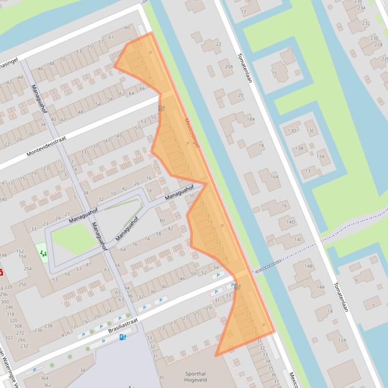 Kaart van postcodegebied 2548HA.