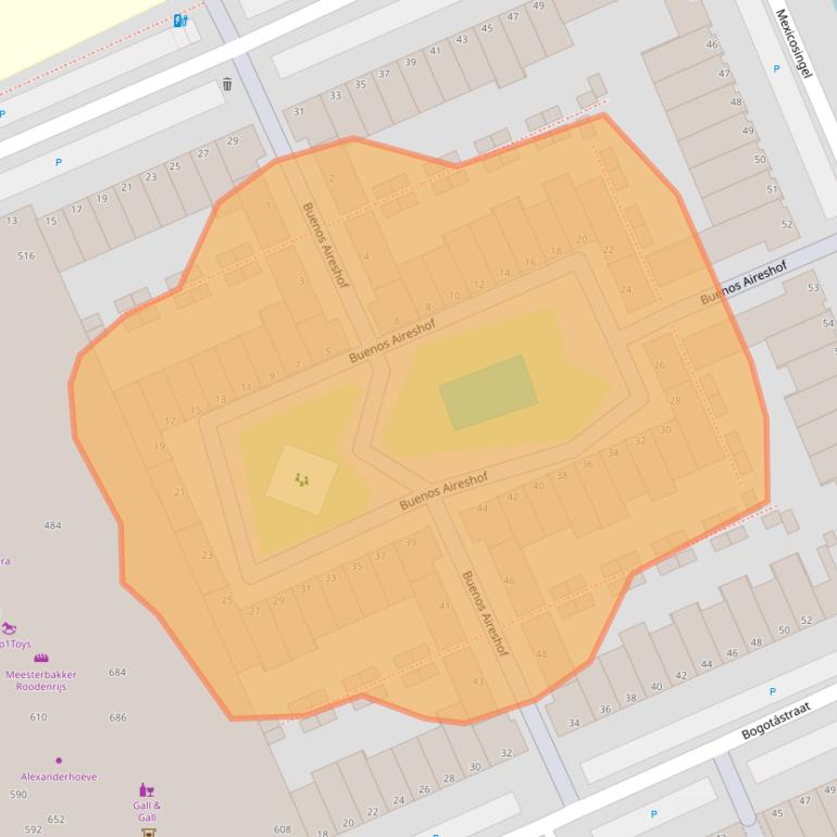 Kaart van postcodegebied 2548HE.