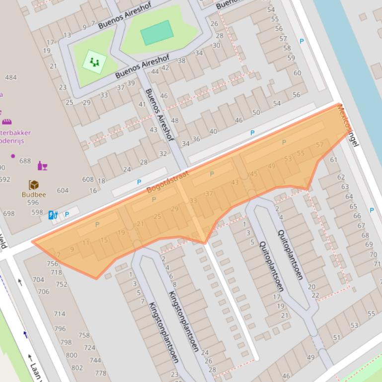 Kaart van postcodegebied 2548HH.