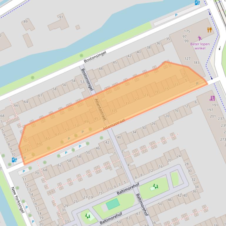 Kaart van postcodegebied 2548JL.