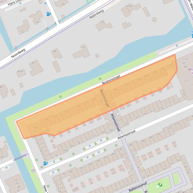 Kaart van postcodegebied 2548JM.
