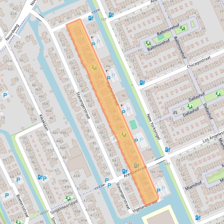 Kaart van postcodegebied 2548JR.