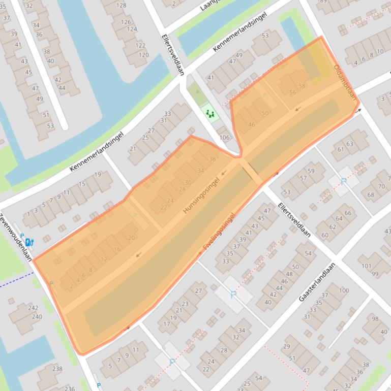 Kaart van postcodegebied 2548LN.