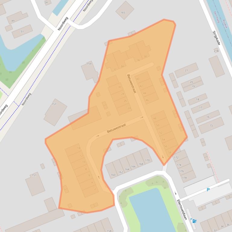 Kaart van postcodegebied 2548LR.