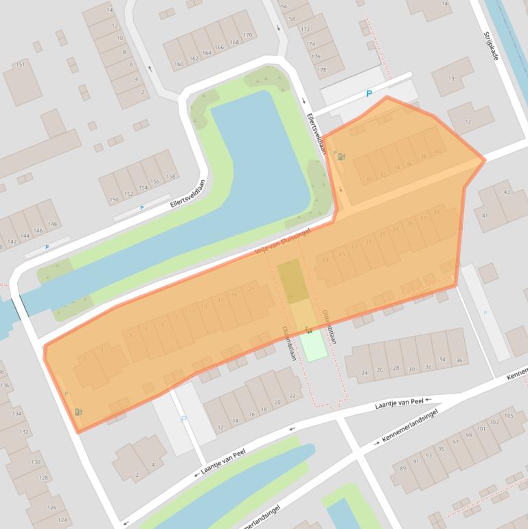 Kaart van postcodegebied 2548LS.