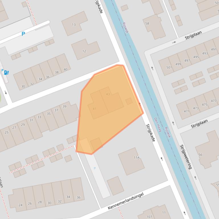 Kaart van postcodegebied 2548LT.