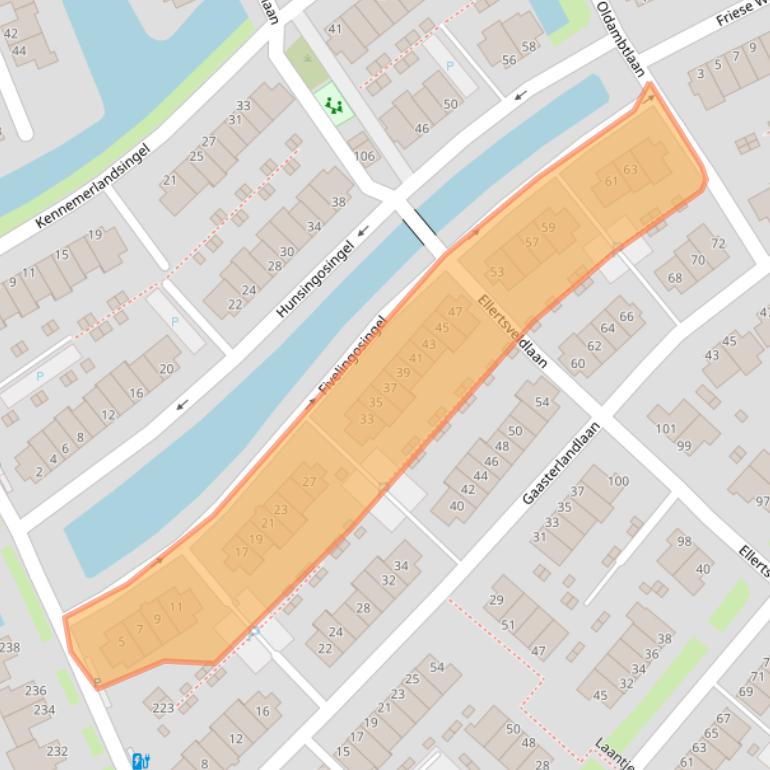 Kaart van postcodegebied 2548LX.