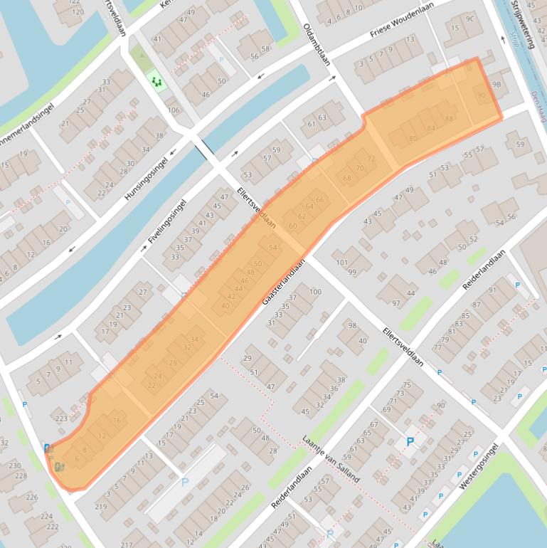 Kaart van postcodegebied 2548LZ.