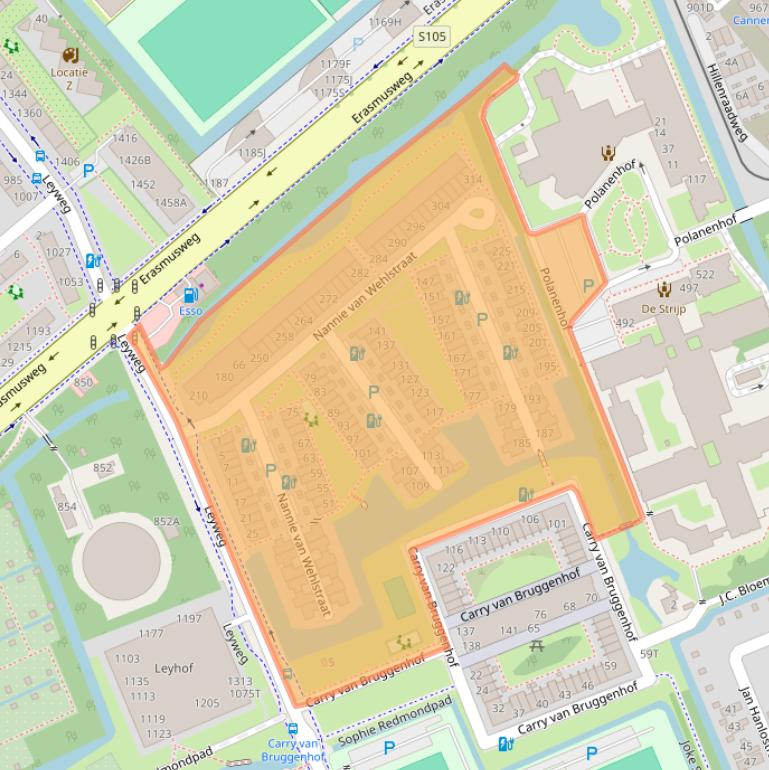 Kaart van postcodegebied 2548MN.