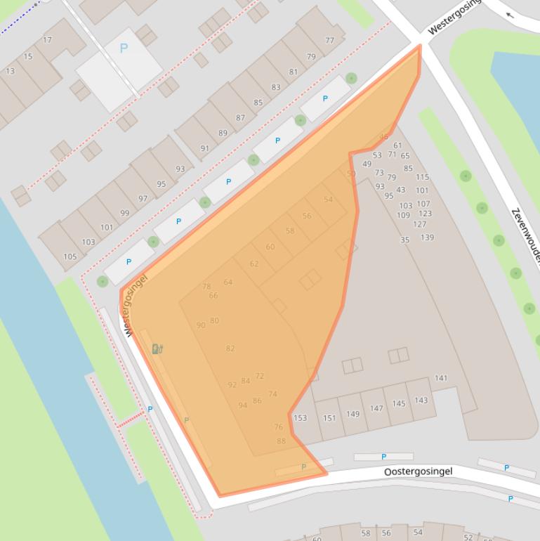 Kaart van postcodegebied 2548NC.