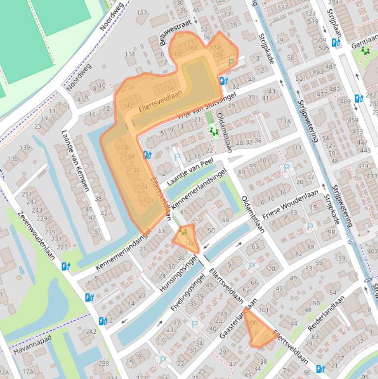 Kaart van postcodegebied 2548NE.