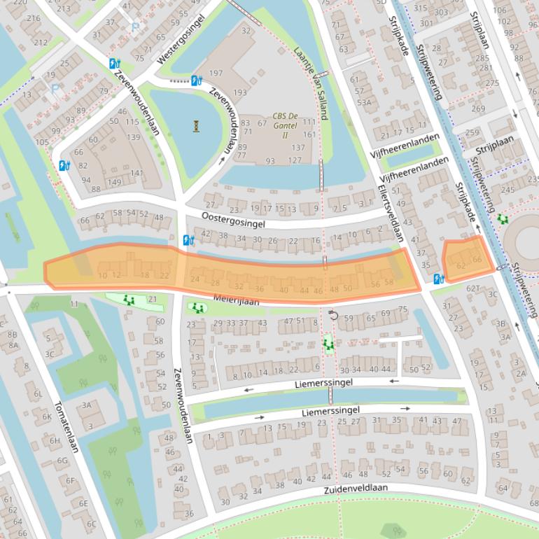 Kaart van postcodegebied 2548NN.