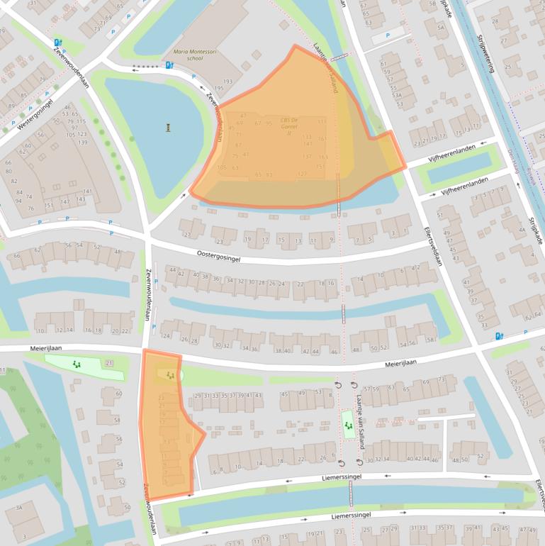 Kaart van postcodegebied 2548NS.