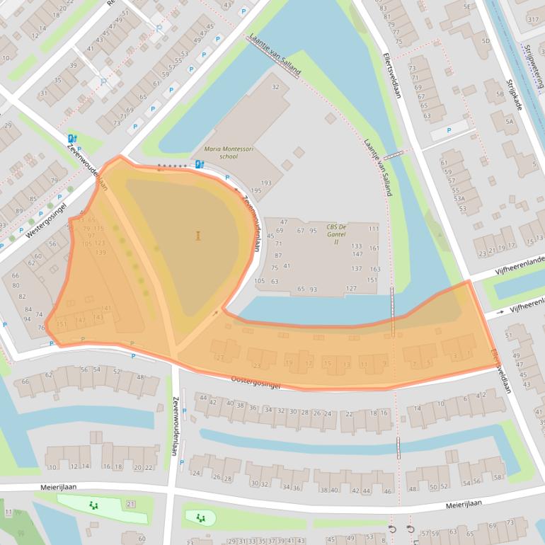 Kaart van postcodegebied 2548NW.