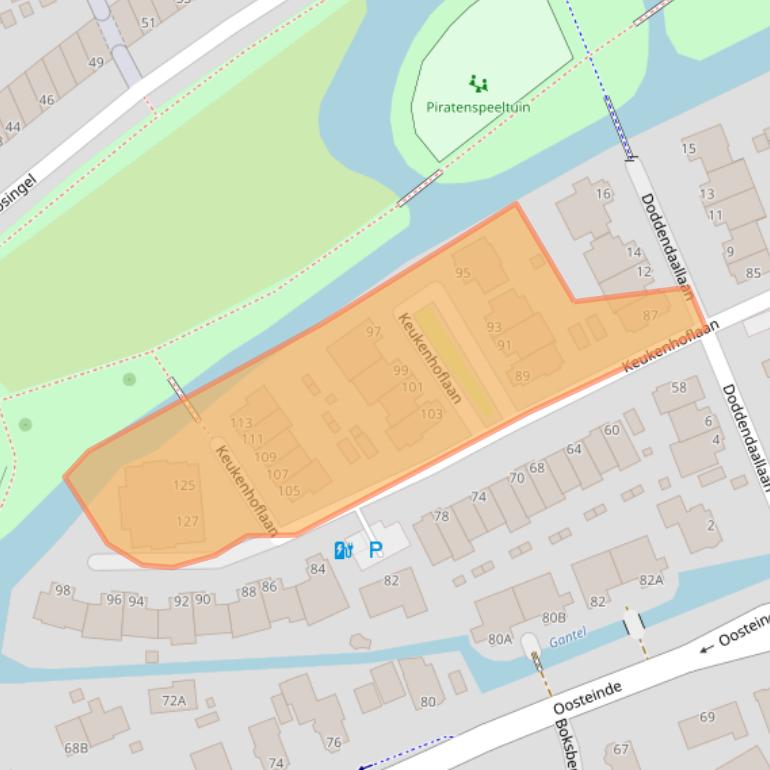 Kaart van postcodegebied 2548PD.