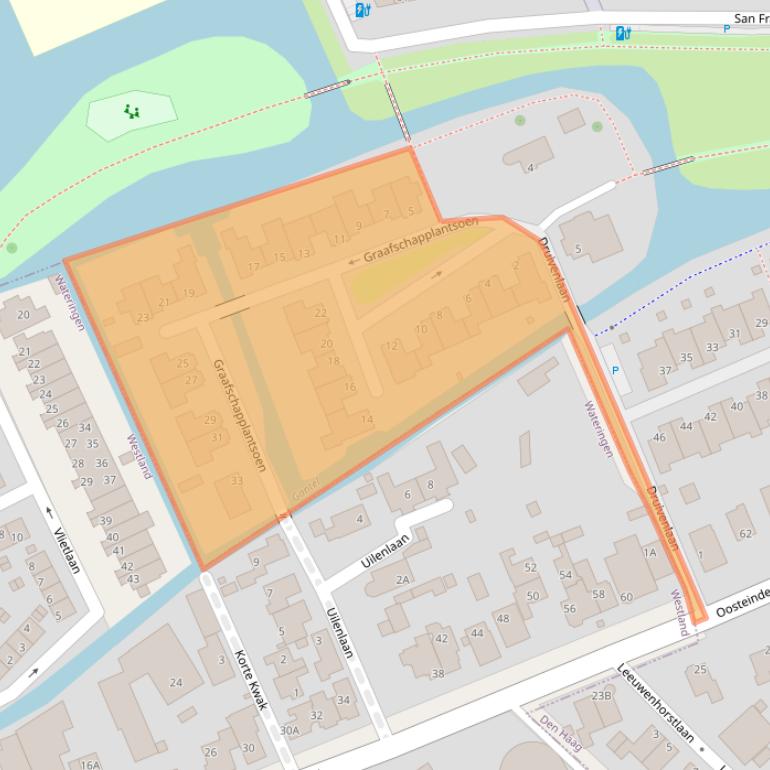 Kaart van postcodegebied 2548PR.