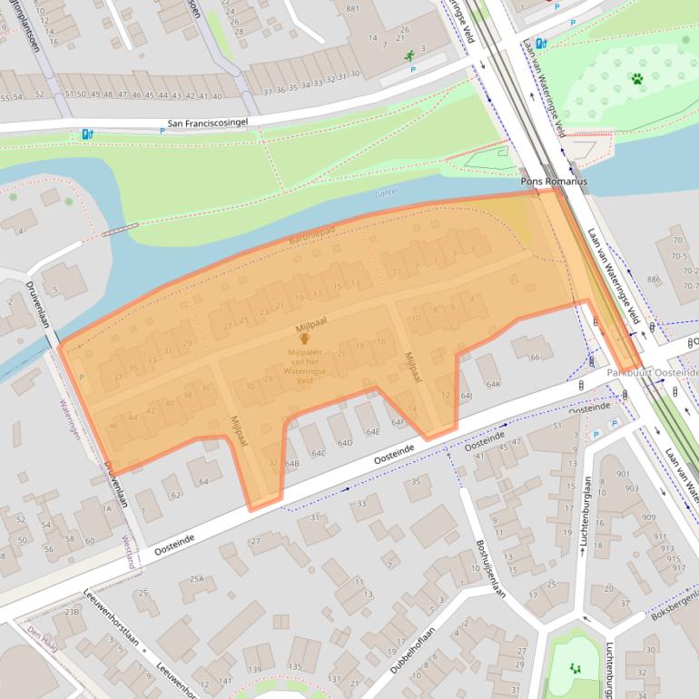 Kaart van postcodegebied 2548PS.