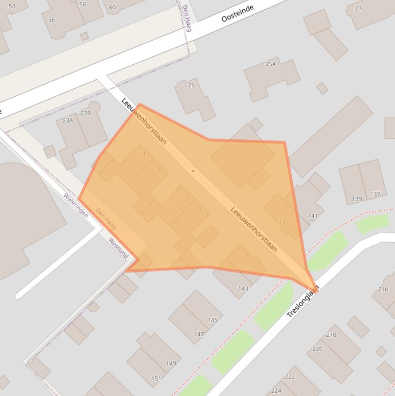 Kaart van postcodegebied 2548PX.