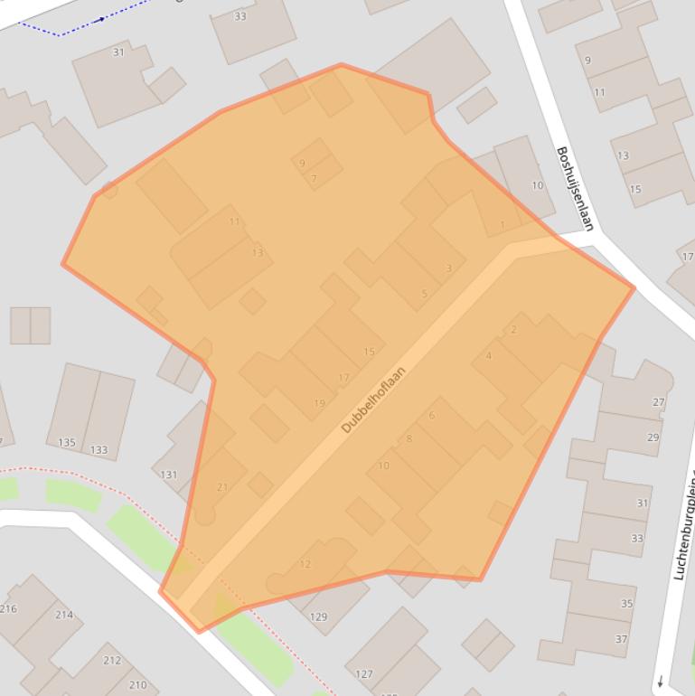 Kaart van postcodegebied 2548PZ.