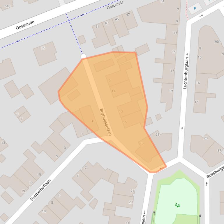 Kaart van postcodegebied 2548RA.