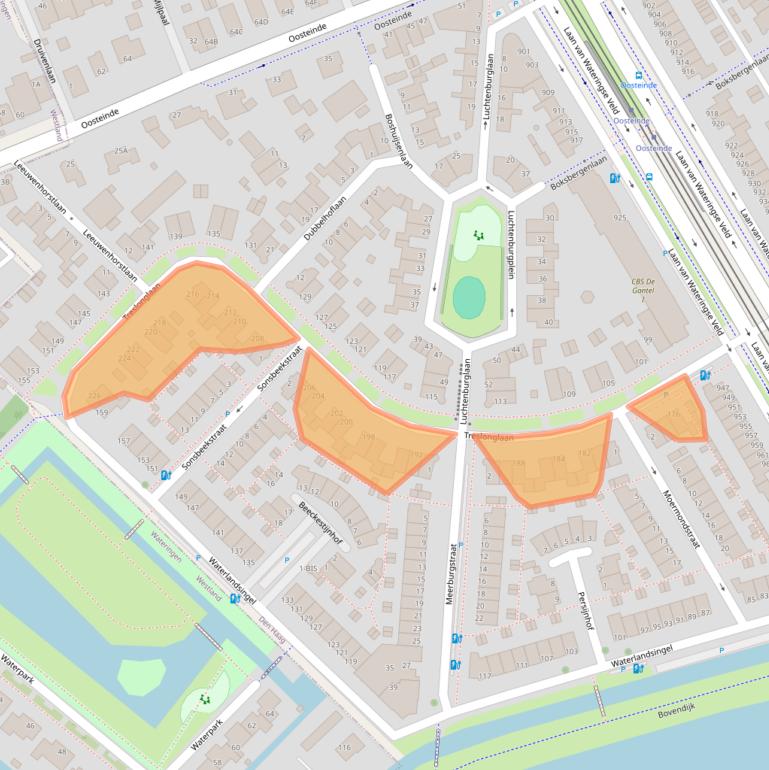 Kaart van postcodegebied 2548RR.