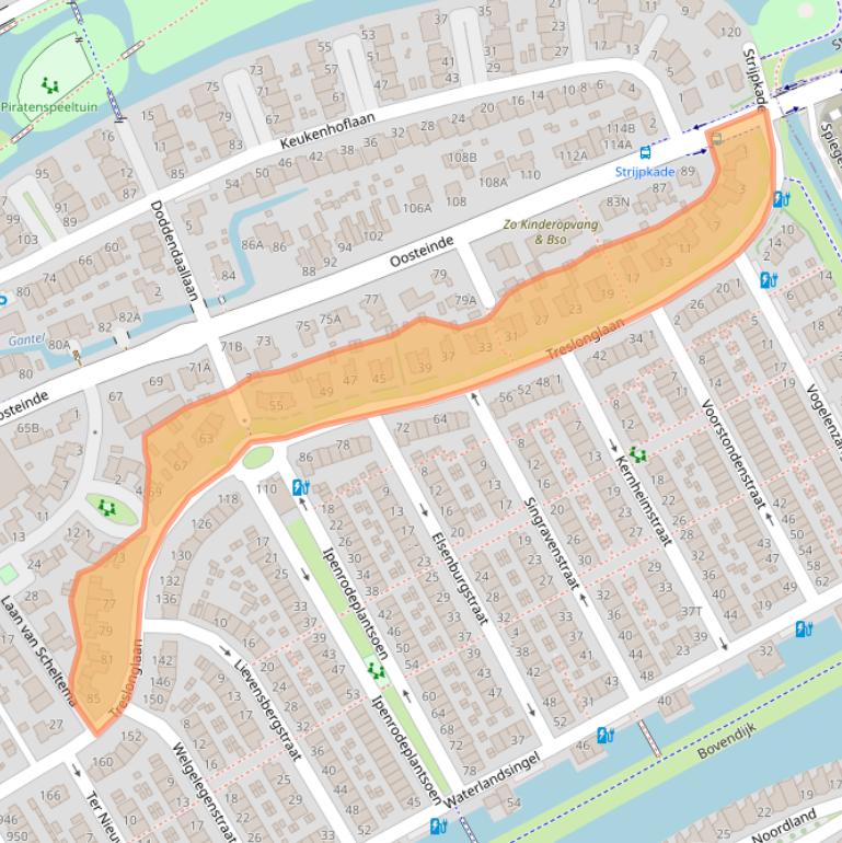 Kaart van postcodegebied 2548RS.