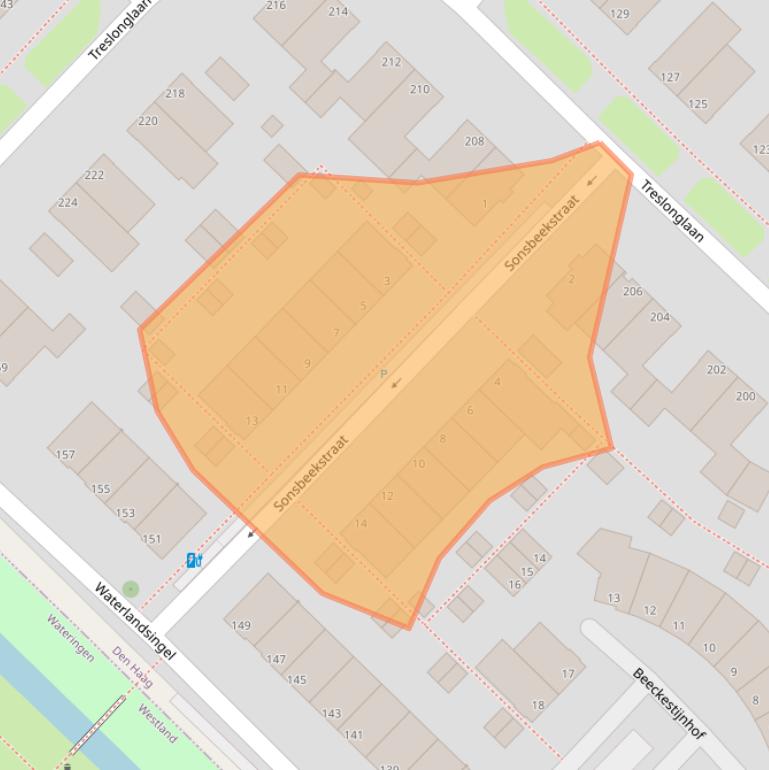 Kaart van postcodegebied 2548RV.