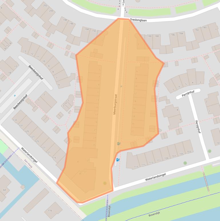 Kaart van postcodegebied 2548RX.