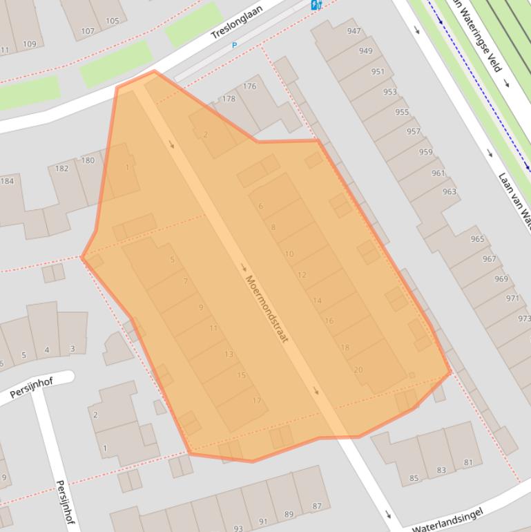 Kaart van postcodegebied 2548SB.