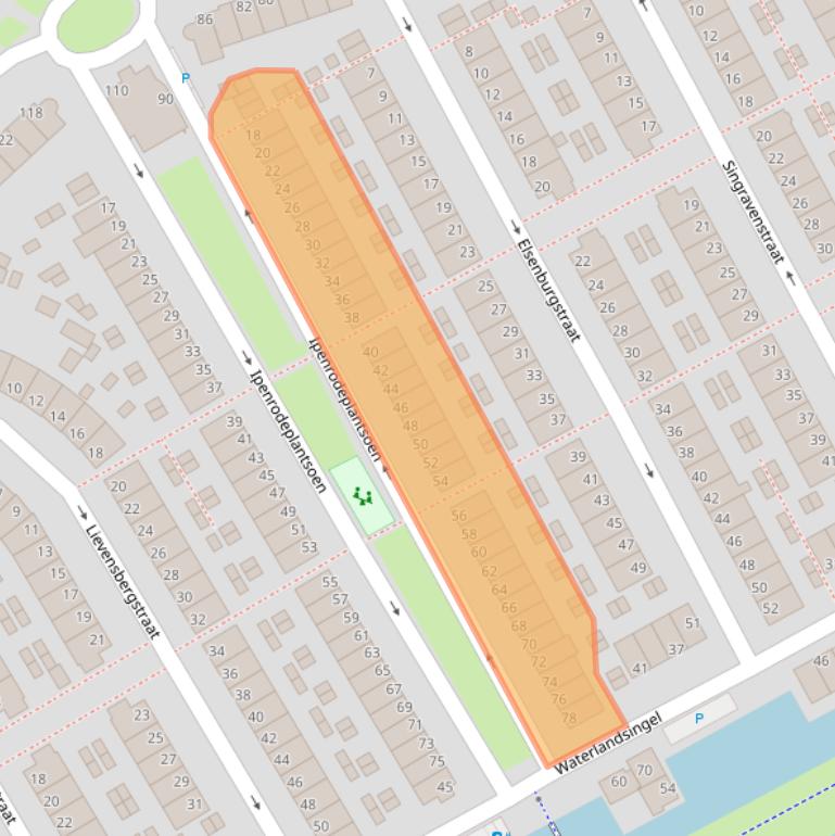 Kaart van postcodegebied 2548SH.