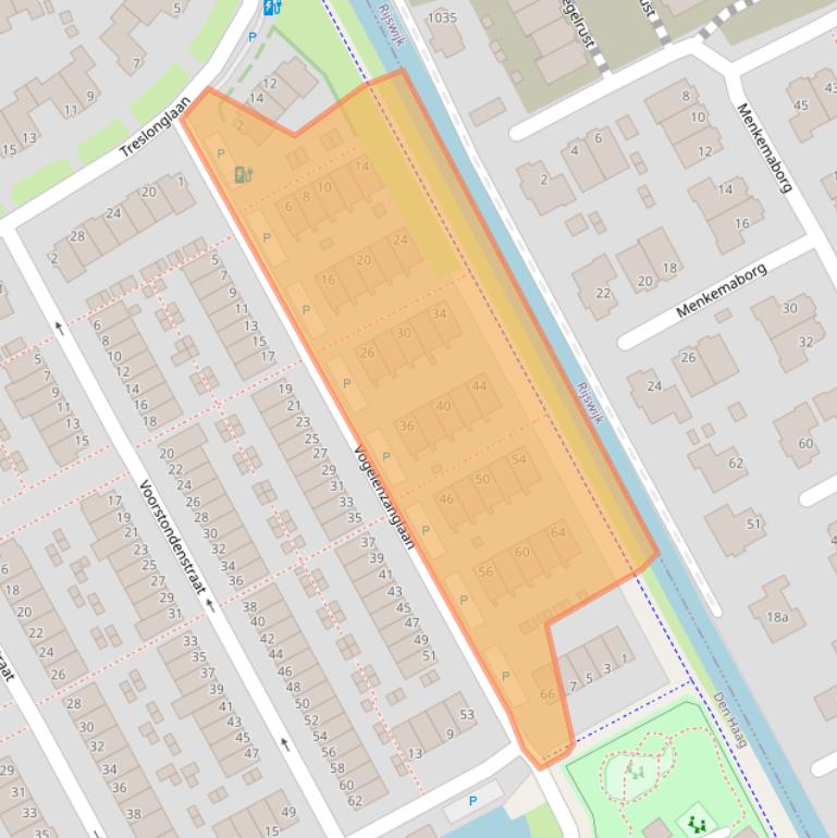 Kaart van postcodegebied 2548SZ.