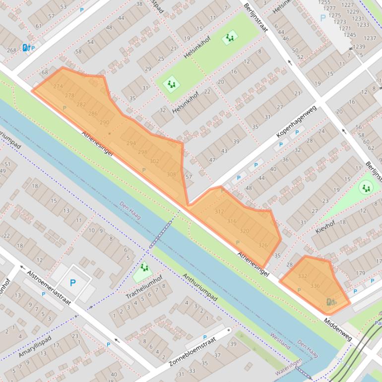 Kaart van postcodegebied 2548TL.