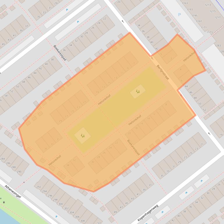 Kaart van postcodegebied 2548TN.