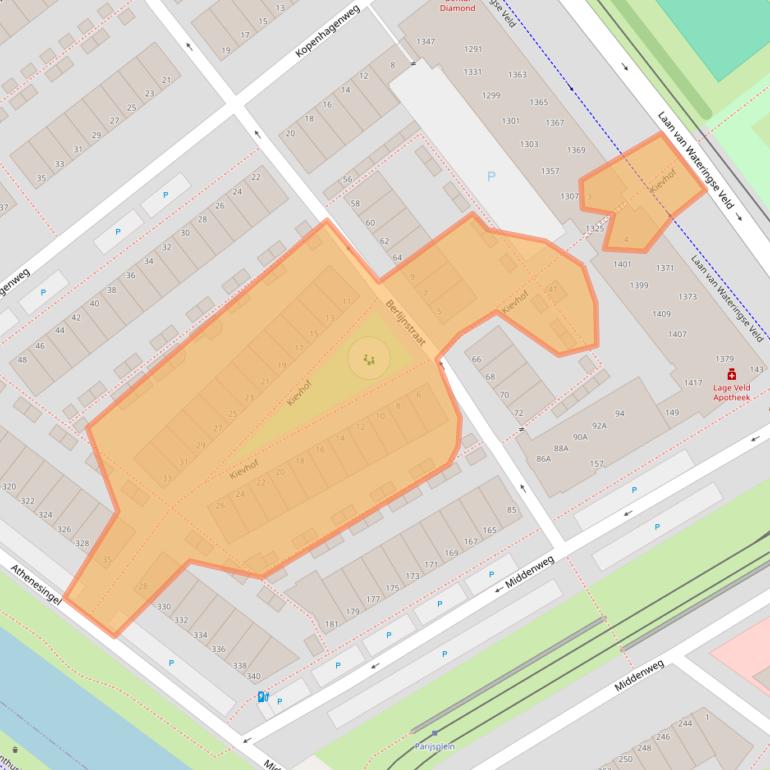 Kaart van postcodegebied 2548TR.