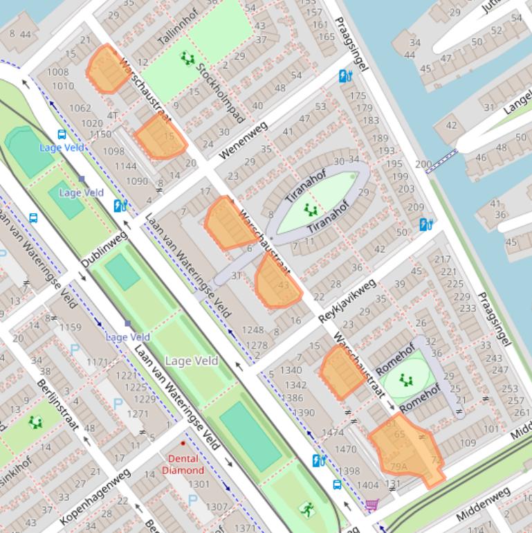 Kaart van postcodegebied 2548TS.