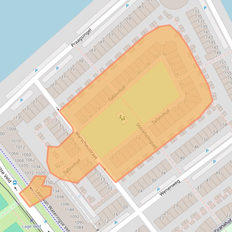 Kaart van postcodegebied 2548TW.