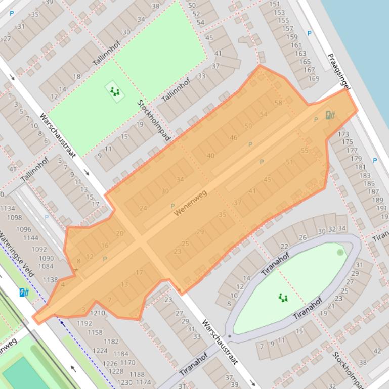 Kaart van postcodegebied 2548TX.