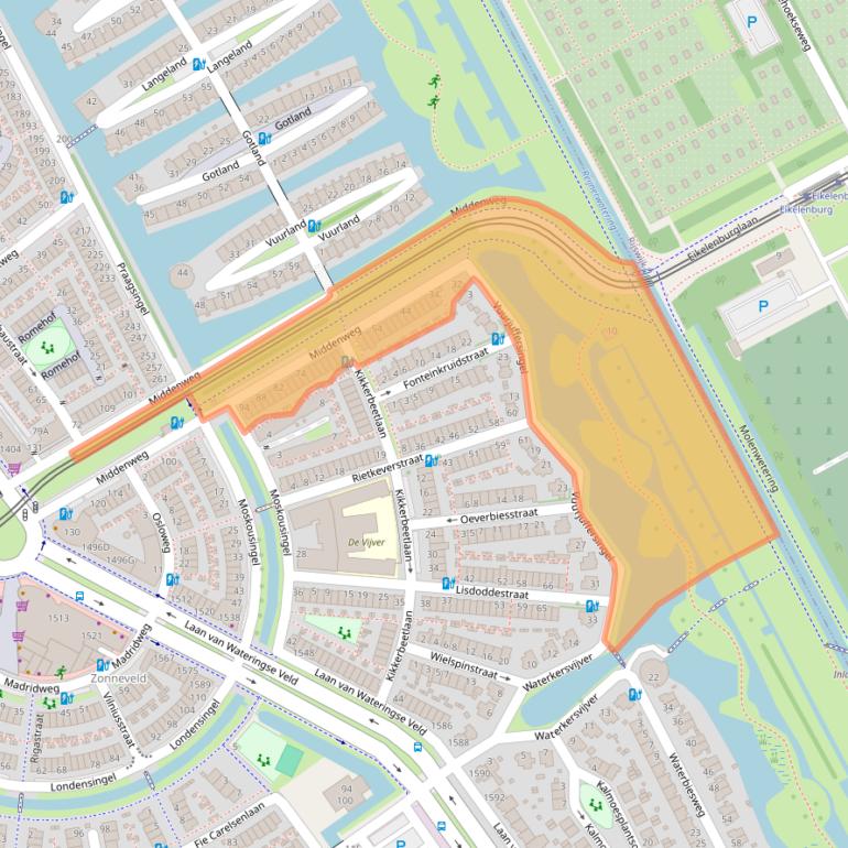 Kaart van postcodegebied 2548VC.