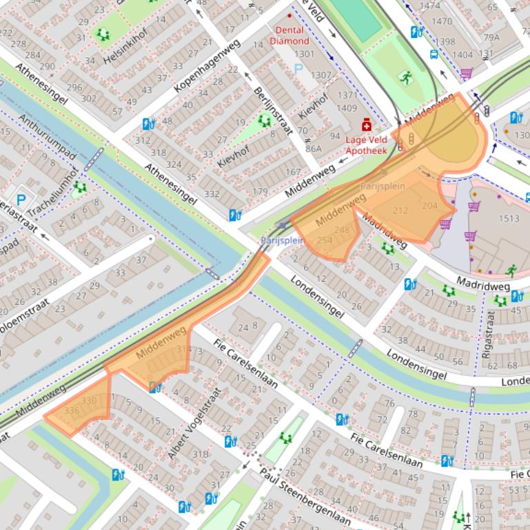 Kaart van postcodegebied 2548VH.