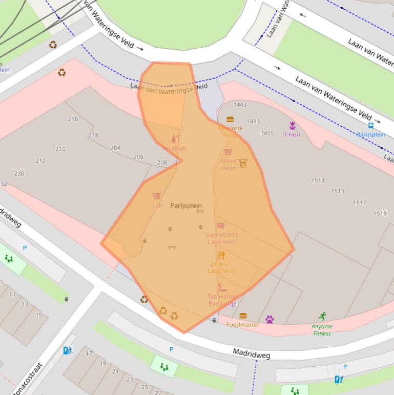 Kaart van postcodegebied 2548VL.