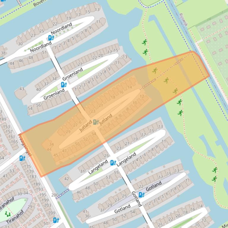 Kaart van postcodegebied 2548WD.